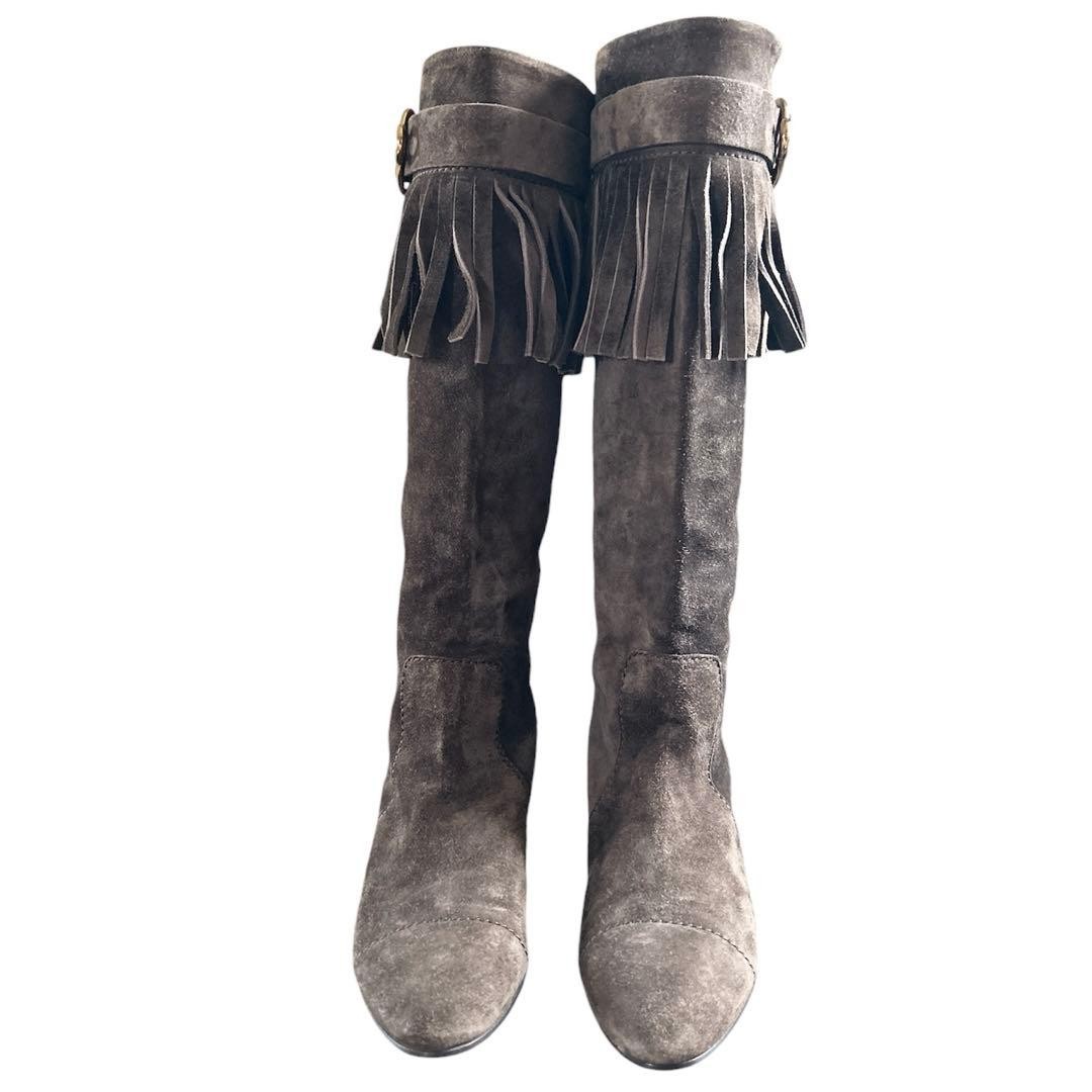 Louis Vuitton Long Boots Shoes EU 36 US 6 Suede Brown Authentic thumbnail 4