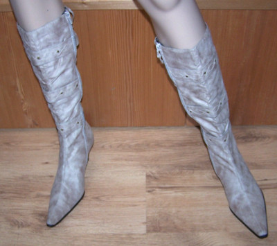Beige Marco Tozzi High-Heel Stiefeletten Gr. 38 mit Schnürung/Reißverschluß NEU