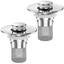 Hair Catcher Pop-up Sink Strainer, 2 Pack Stainless Steel