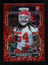 2021 Panini Prizm Rookie No Huddle Red Prizm 38/50 Nick Bolton #390 0c3