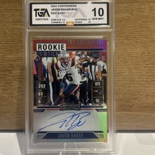 2024 Panini Contenders Javon Baker Rookie Ticket Auto NE Patriots Tga 10