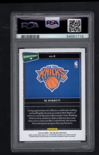 2019-20 Panini One and One Downtown RJ Barrett Rookie PSA 10 New York Knicks #8 - Picture 2 of 3