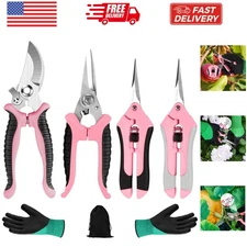 4 Packs Garden Pruning Shears Stainless Steel Blades Handheld Pruners Set wit...