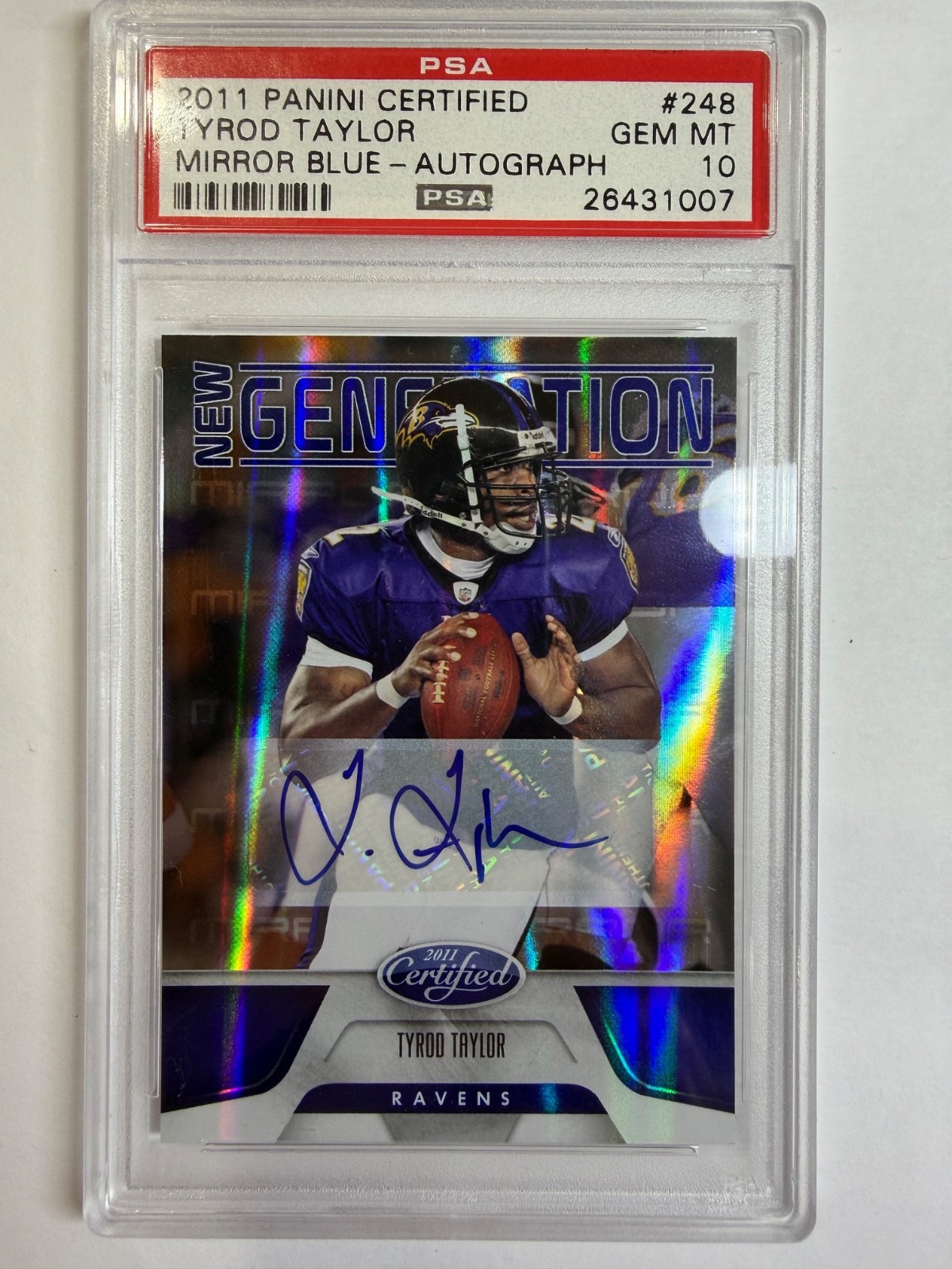 Tyrod Taylor Panini Certified #248 Mirror Blue-Autograph