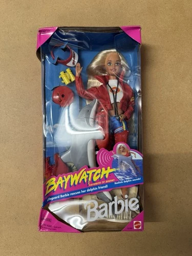 Mattel Baywatch Barbie Doll & Dolphin 1994 Vintage Damaged Box