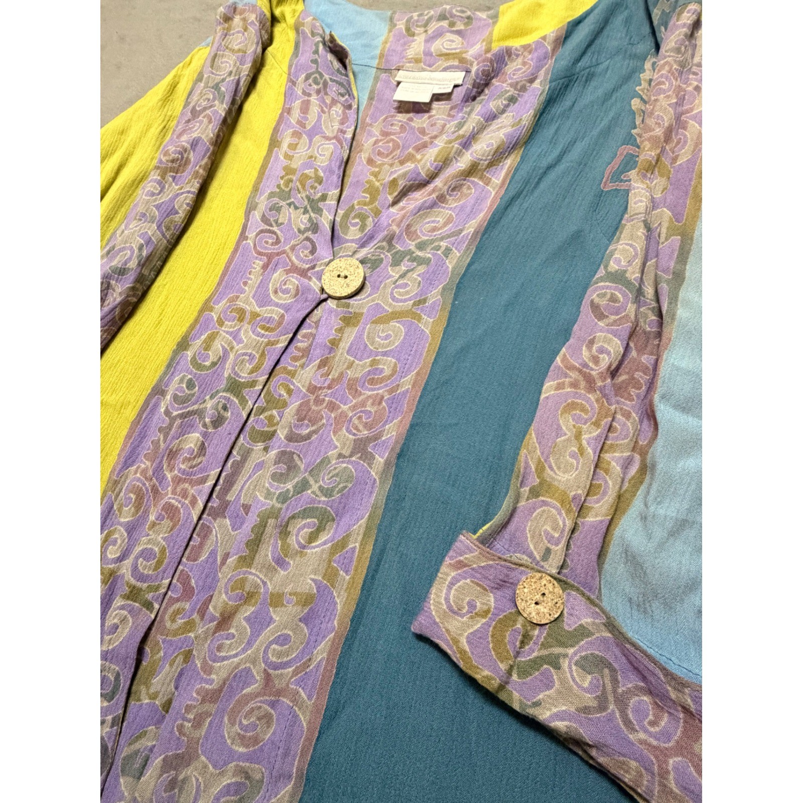 Soft Surroundings Patchwork Tunic Yellow Blue Pur… - image 5