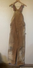 Vintage 90's Carhartt Faded Brown Work Overalls - L 67" size 34 W double knee