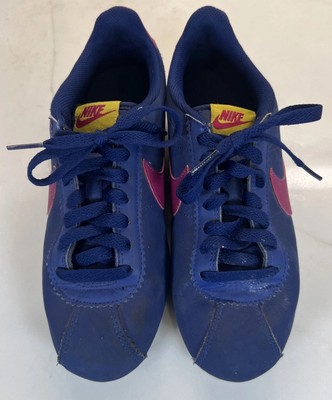 Nike Cortez Leather 807471-406 Women s 7 Blue Void /True Berry Rare Colorway