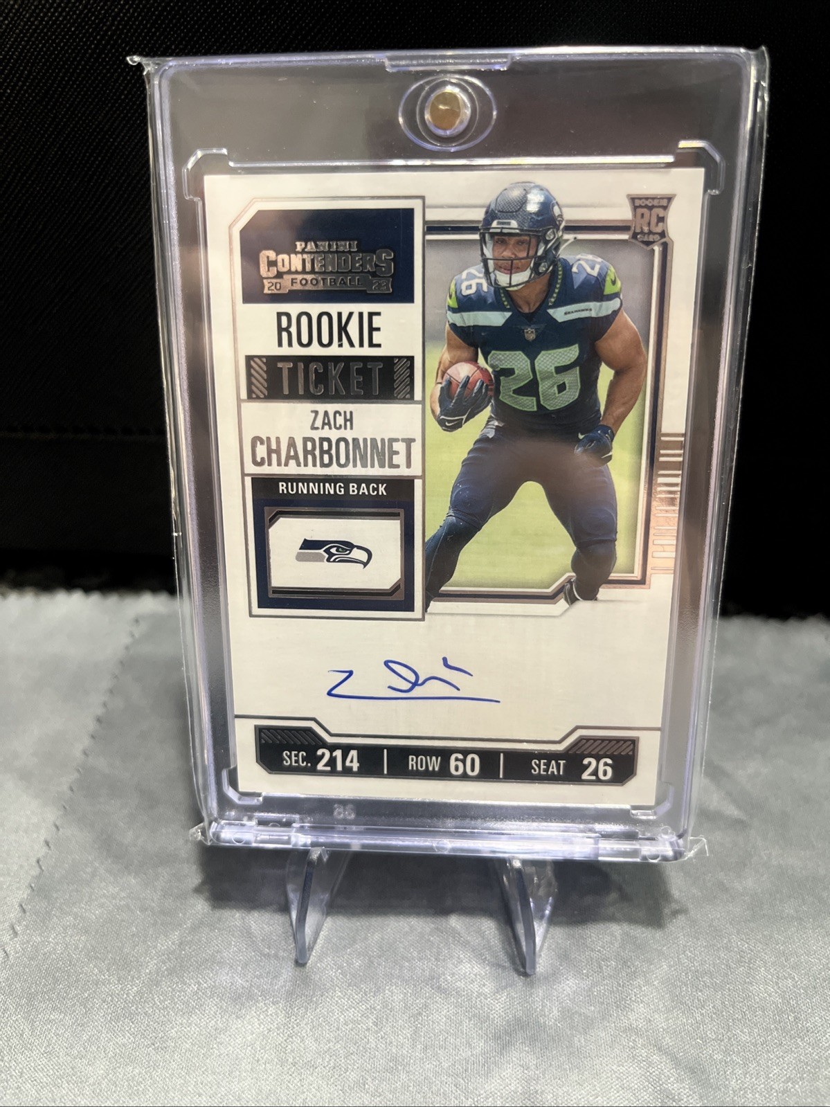 2023 Panini Contenders - Rookie Ticket Zach Charbonnet #141 ON CARD AUTO RC