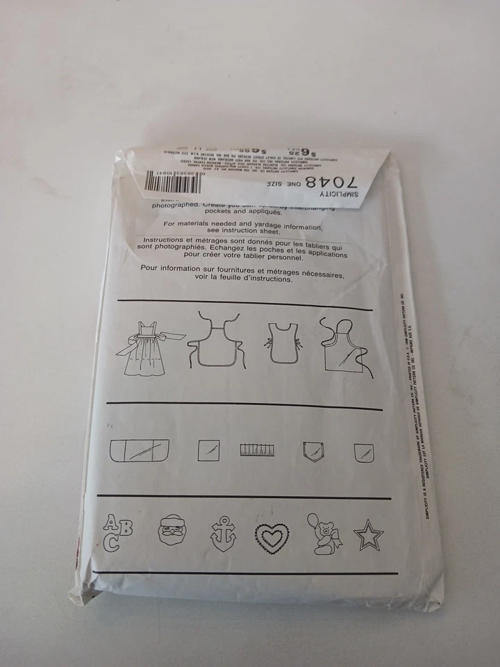 Simplicity Crafts Sewing Pattern Cute Childrens Aprons Nice Cute Designs Easy - Image 2 of 2