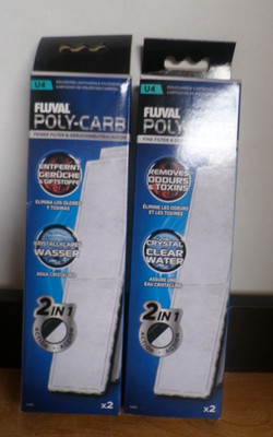 NEW FLUVAL U4 POLY CARB CARBON AQUARIUM FILTER FINE & ODOR NEUTRALISER 4 PACK