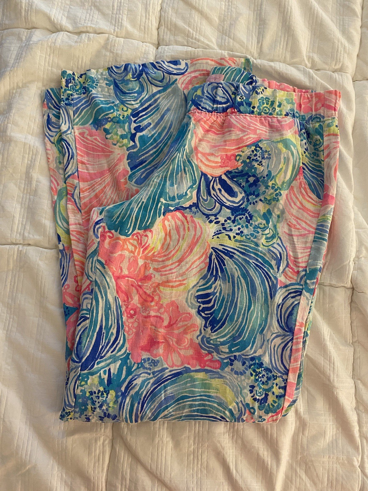 Lilly Pulitzer Beach Pants in Large Size Floral Print Comfort Fit