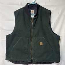 Vintage Carhartt Vest Dark Green Insulated VO2 Work Vest Artic Mens 2XL