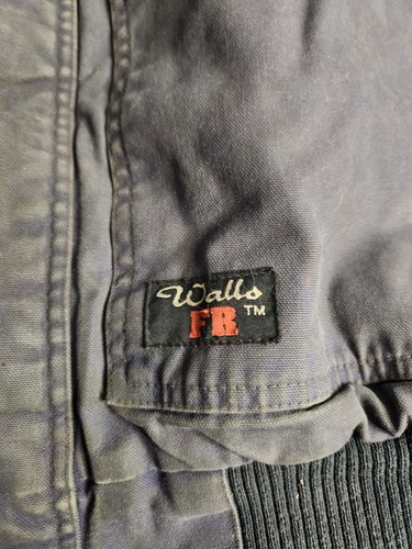 VTG Walls FR Flame Resistant Canvas Jacket Mens Large Navy Blue Lined Full Zip - Picture 3 of 10