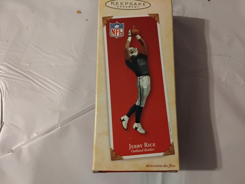 Hallmark keepsake ornaments Jerry Rice With Trading Card New