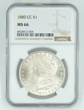 1880-CC NGC MS66 Morgan Silver Dollar