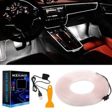El Wire Lights - White Neon Car Interior Led Strip Light, 16FT/5M USB 5V for ...
