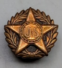 WWI US Honorable discharge lapel pin five-pointed star in bronze w/US — photo 2