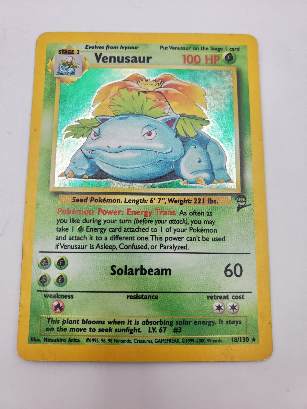 Pokemon TCG Venusaur Holo Card 18/130 Base Set 1999