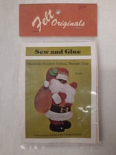 VTG Felt Originals Christmas Ornament Kit 1035K Santa With Toy Bag NIP