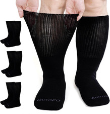 Extra Wide Diabetic Socks Men: 3 Pairs Non-Binding Swollen Feet