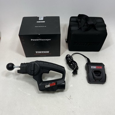 TimTam PowerMassager Cordless Handheld Percussion Massage Gun Black 12V Battery