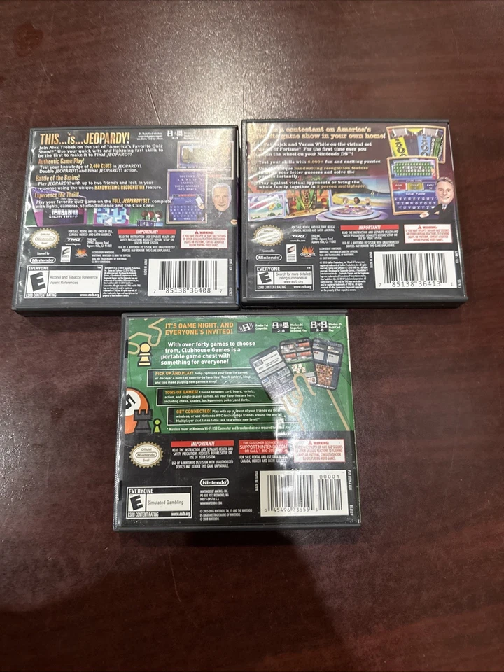 Nintendo DS Game Lot - Wheel of Fortune, Jeopardy, Clubhouse Games, + More CIB - Image 4 of 4