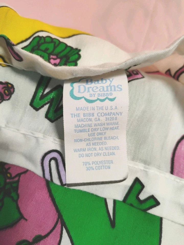 Hoja plana doble de dinosaurio Barney 1993 Lyons Group de colección Foto 3 de 3