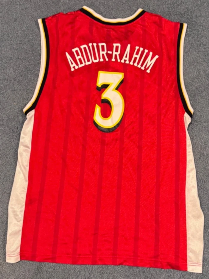 VINTAGE SHAREEF ABDUR-RAHIM JERSEY #3 NBA REEBOK ATLANTA HAWKS Jersey Size LARGE - Image 2 of 4