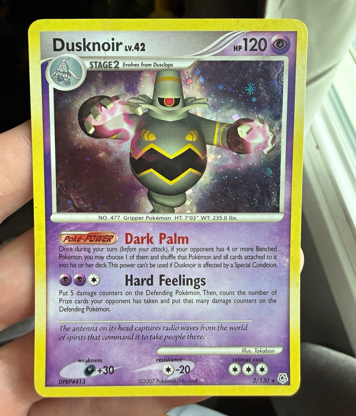 The Pokémon Company Dusknoir Diamond and Pearl Holo Rare EN 2007 120 HP 2/130