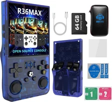 4" Rechargeable Hand Held Retro Game Console with 64G Card for Kids Best Gifts