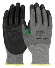 2pc MULTICOMP PRO 'MP014943 Gloves, Seamless Knit, S, Gray; Safety Category