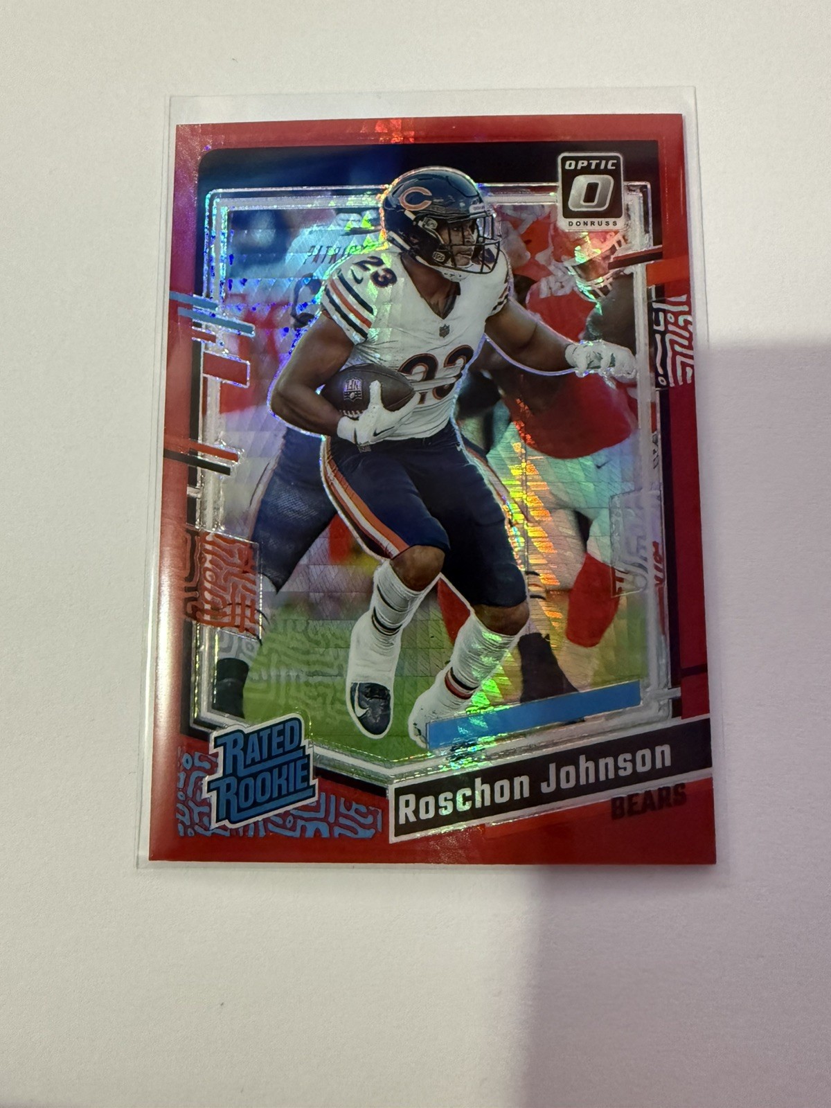 2023 Donruss Optic #217 Roschon Johnson Red Hyper RC