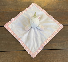 Cloud Island Sparkly Pink and White Unicorn Baby Security Blanket Lovey Soother