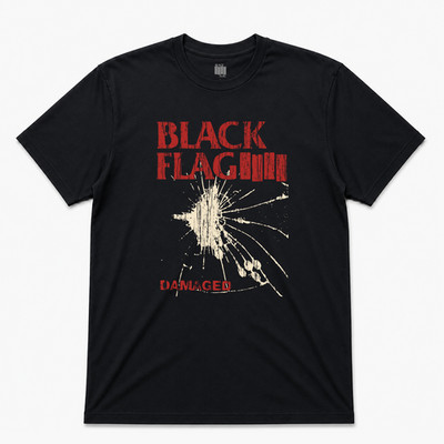 '81 DAMAGED Black Flag GRAPHIC BLACK T-SHIRT