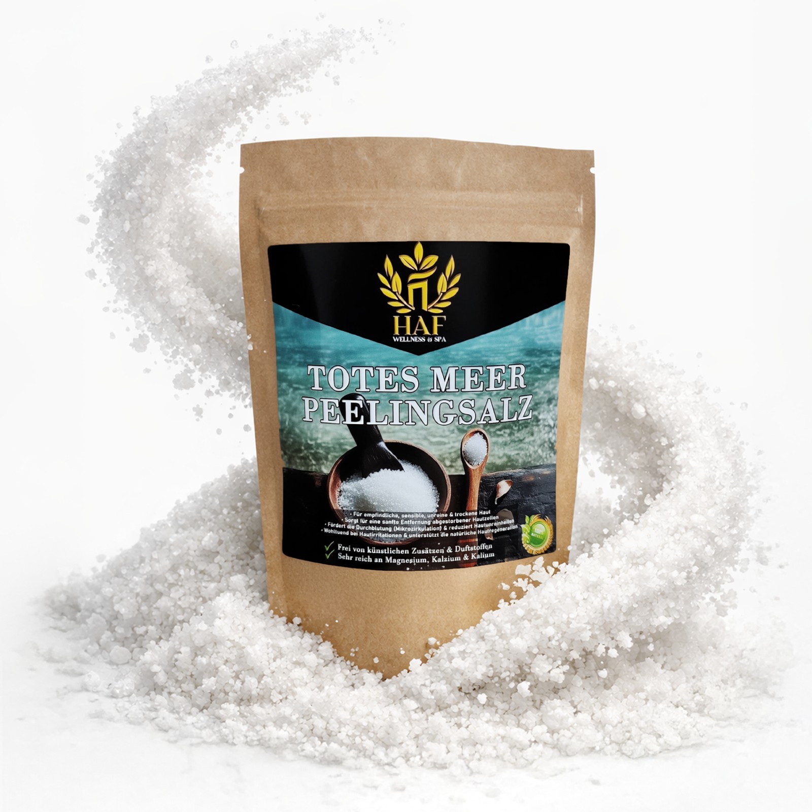 HAF Premium Totes Meer Peelingsalz 1-25 kg Salz Naturrein Vegan Körperpeeling