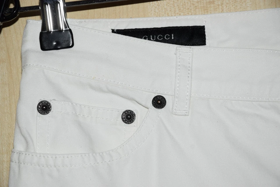 PANTALONES MUJER VINTAGE GUCCI TOM FORD ERA BLANCOS Talla 44 ITALIA (EE. UU. 8/UK 12/W30 L29) Foto 2 de 4