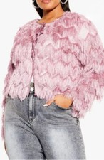 City Chic Trendy Plus Size (m 18) Spring Fling Jacket In Dusty Lilac