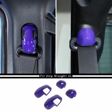 4pcs Seat Belt Buckle Decorative Cover Trim For Jeep Wrangler JL JT 2018+ Purple