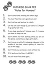 Chinese Shar Pei "Rules for Humans" - Custom Matted - Dog Art Print : Gift