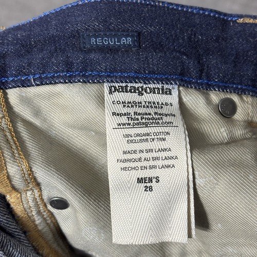 Patagonia Jeans Mens 28x30 Blue Straight Fit Denim 100% Organic Cotton Iron Clad - Picture 9 of 10