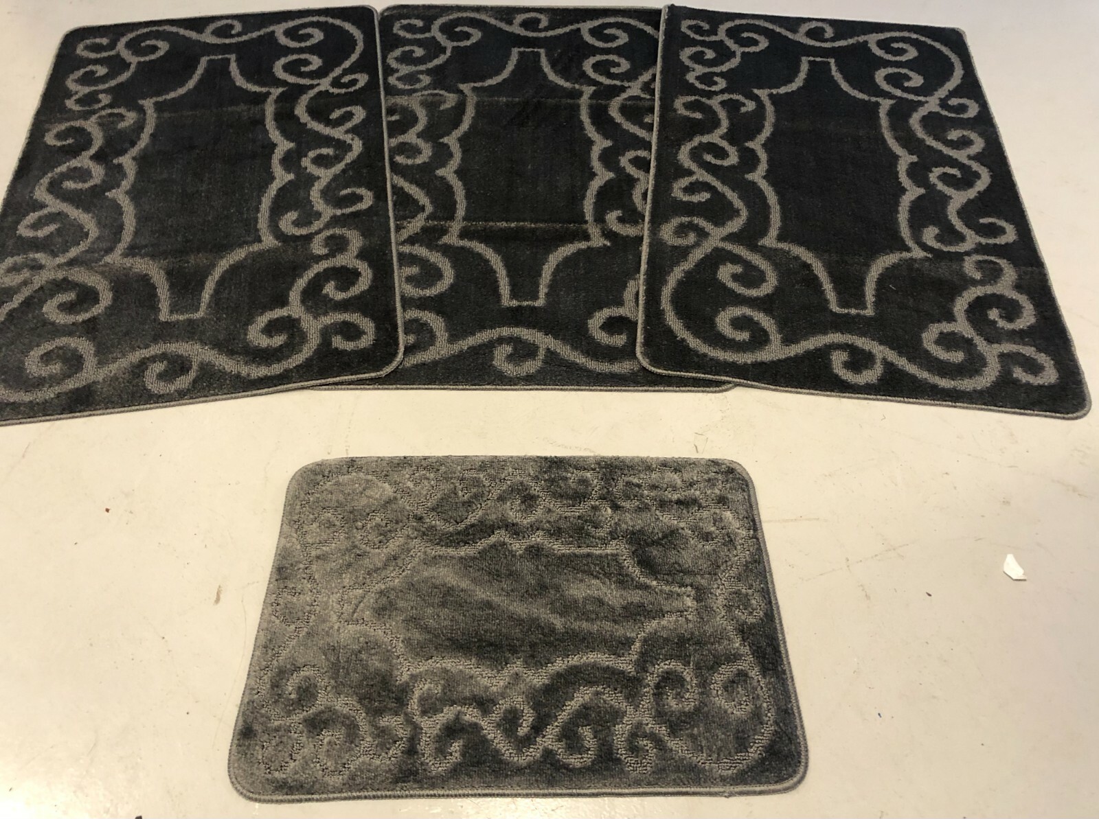 ROMANY GYPSY WASHABLE FULL SET OF MATS/RUGS REGULAR SIZE NON SLIP DARK