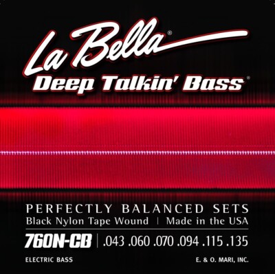 La Bella Bass Strings Deep Talkin' Bass 6-String Black Nylon Tape Wound Light