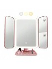LED Makeup Mirror with 78 Lights 3X Magnification Touch Control Trifold Mirror