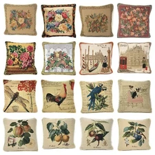 Elegant Vintage Cozy Floral Farmhouse Woven Tapestry Throw Cushion Pillow Covers