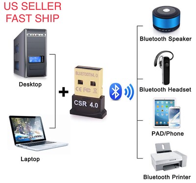New Mini USB Bluetooth Adapter CSR Dual Mode Receiver for Windows 10/8/7/XP V4.0