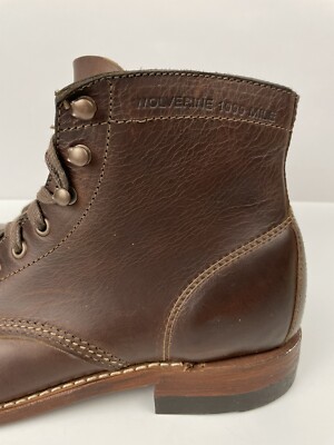 Wolverine 1000 Mile Plain Toe Leather Boots Brown Size 8 D | eBay
