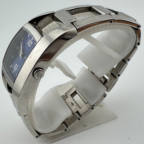 VTG Breil Tribe Quartz Watch Women 30m Silver Steel Blue Barrel New Battery 6.5" - Picture 4 of 6