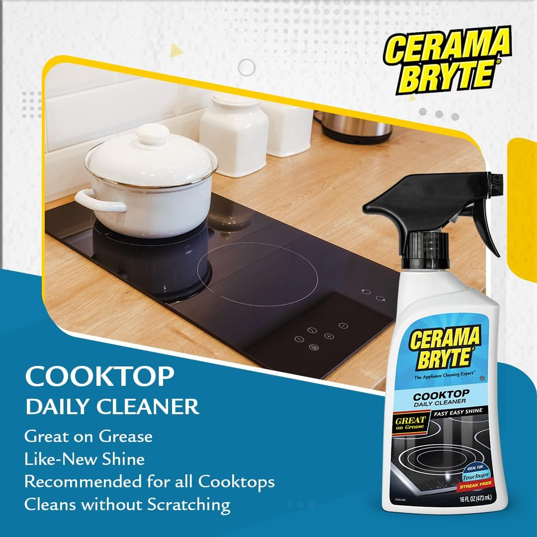 Cerama Bryte Daily Spray Cooktop and Stove Top Cleaner for Glass & Pads Combo eBay