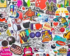 50 pcs "Bowling" Sticker Pack Bowler Coach Gifts Bowling Invitation Sport Decal